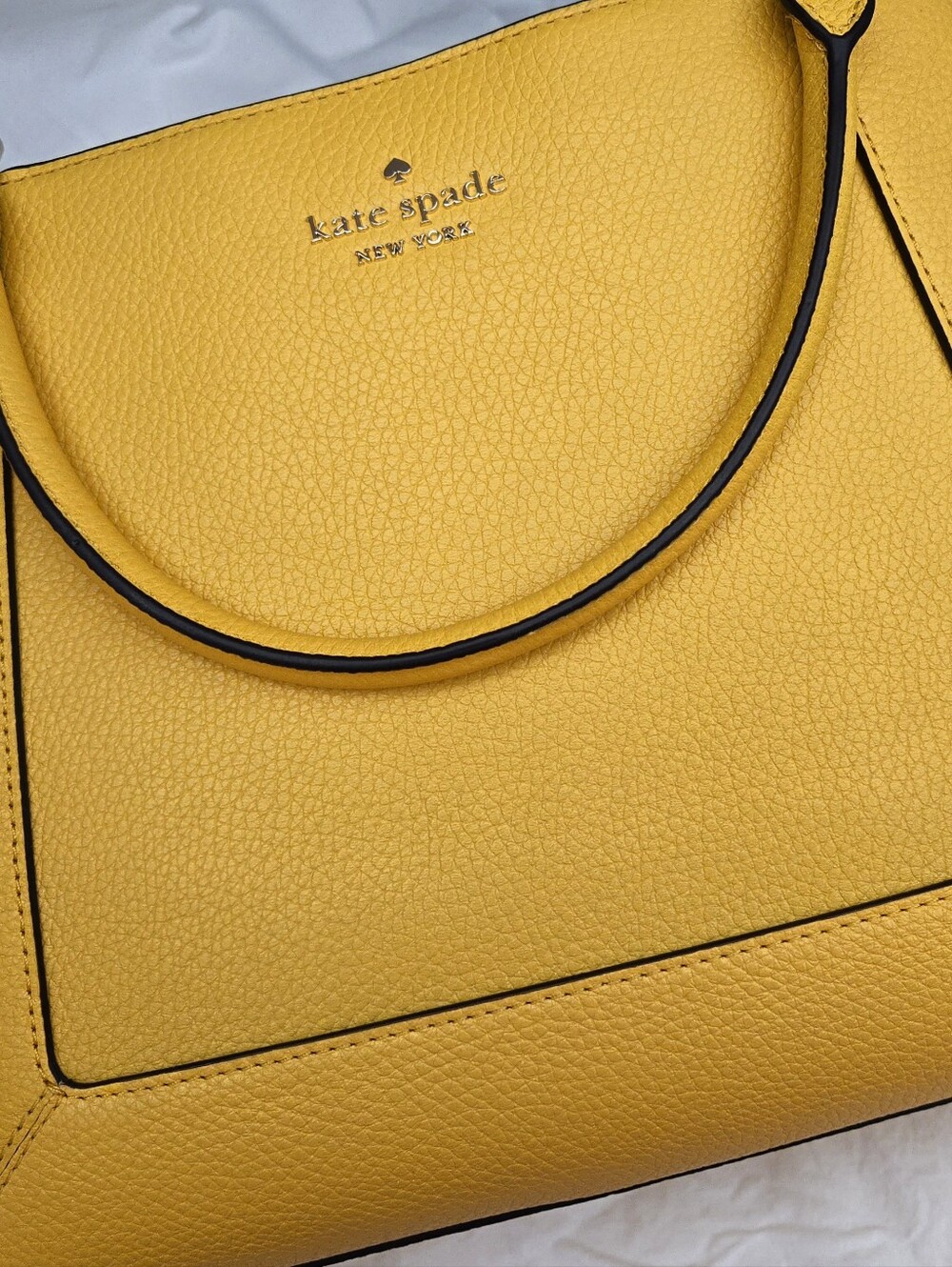 NWT Kate Spade Lena Daffodil   Pebbled Leather Satchel/Shoulder Bag Style#KH434